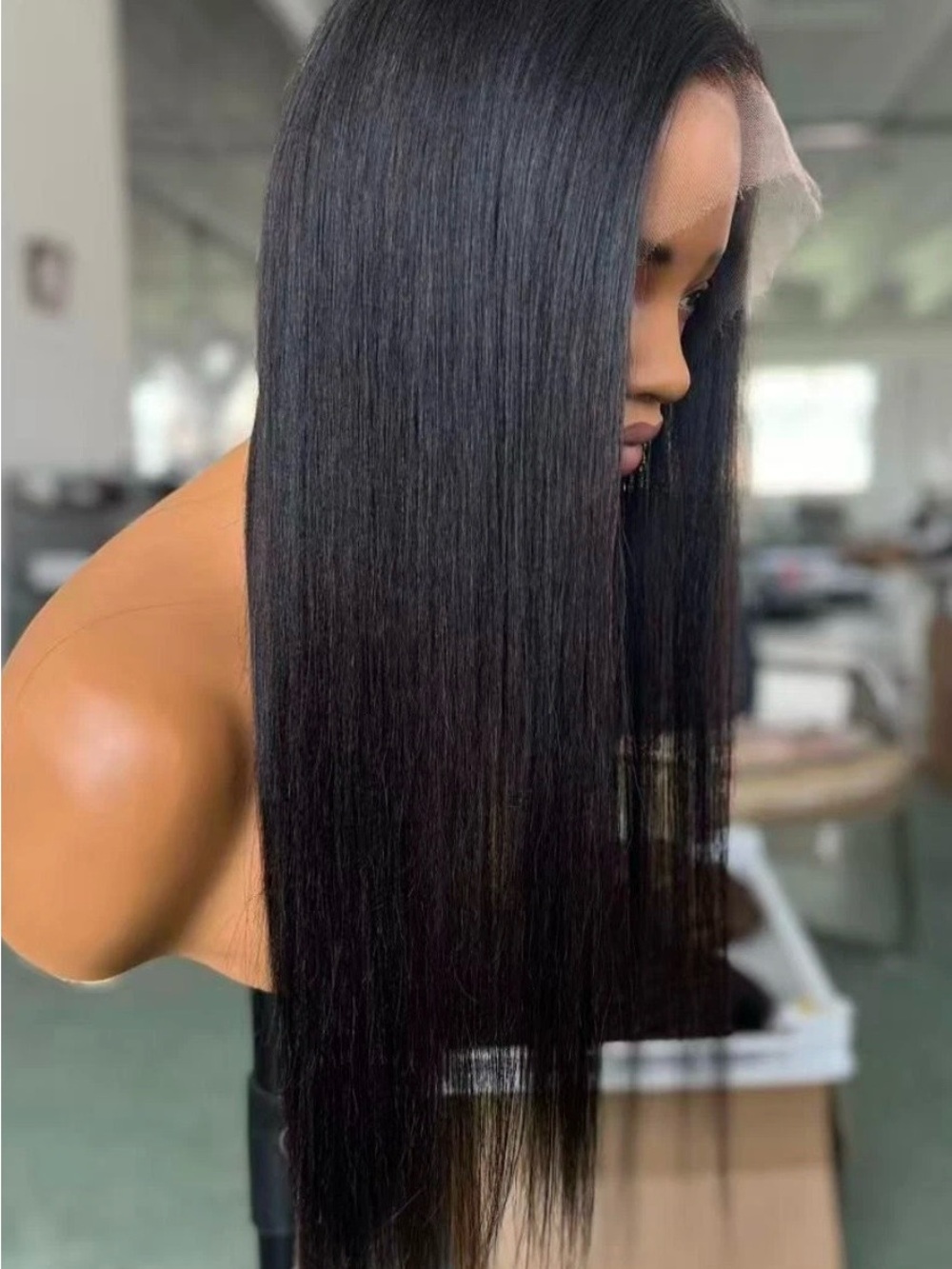 Black Straight Lace Front Wig - Sleek Natural-Look Hair